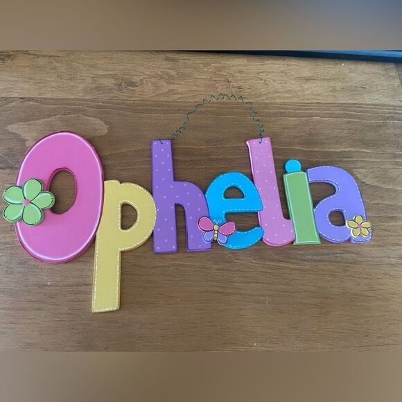 Ophelia Nursery Name Sign Baby Name Cutout - Picture 1 of 1